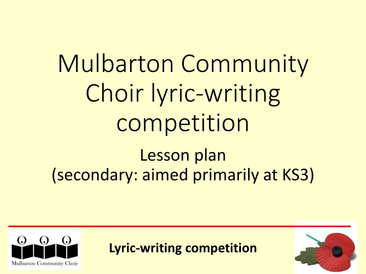 Secondary Lesson Plan: Lyric Writing Competition for KS3 Students