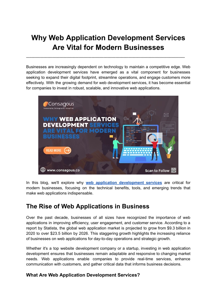 why web application development services n.w