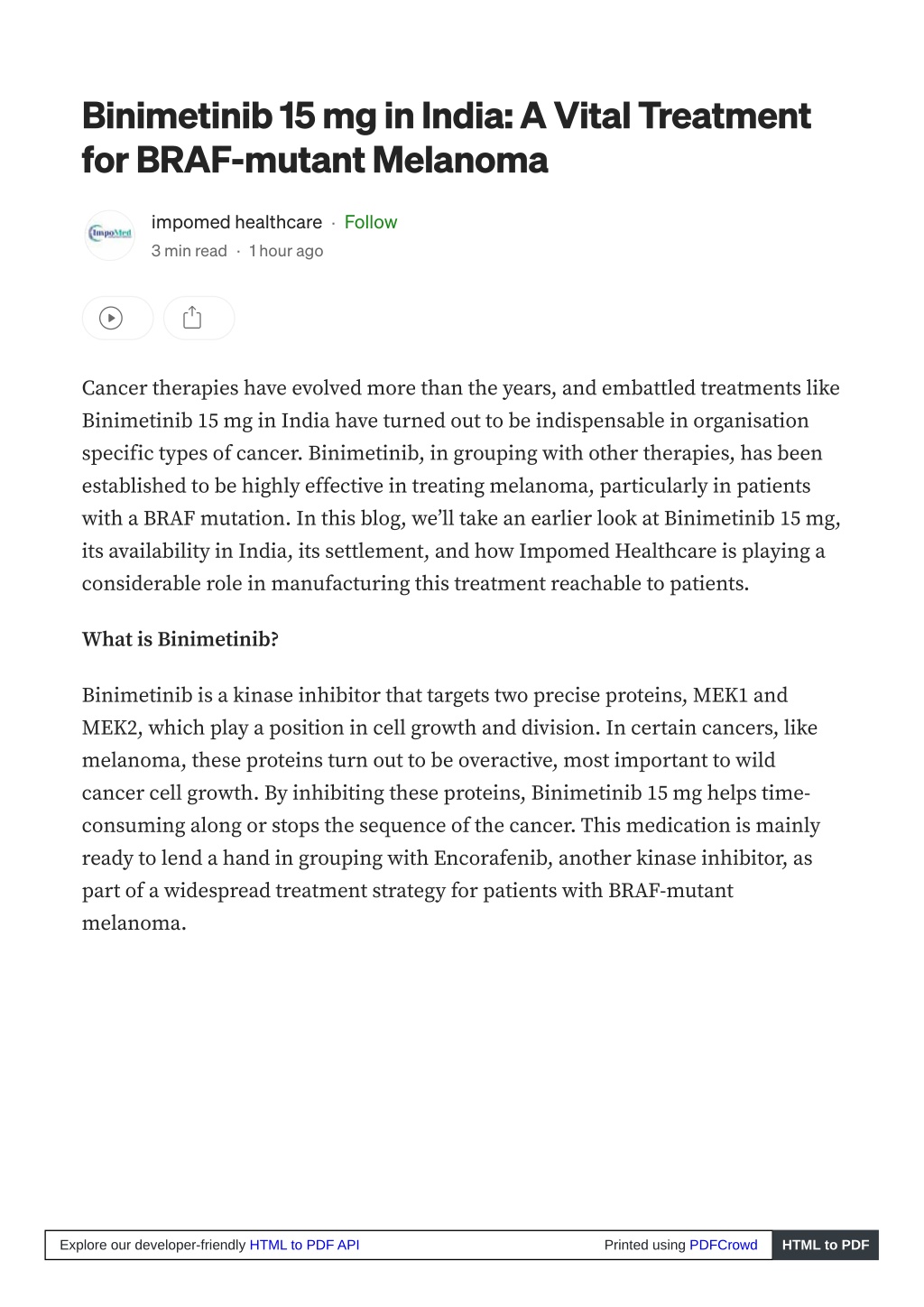 binimetinib 15 mg in india a vital treatment l.w