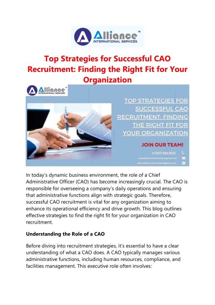 top strategies for successful cao recruitment n.w
