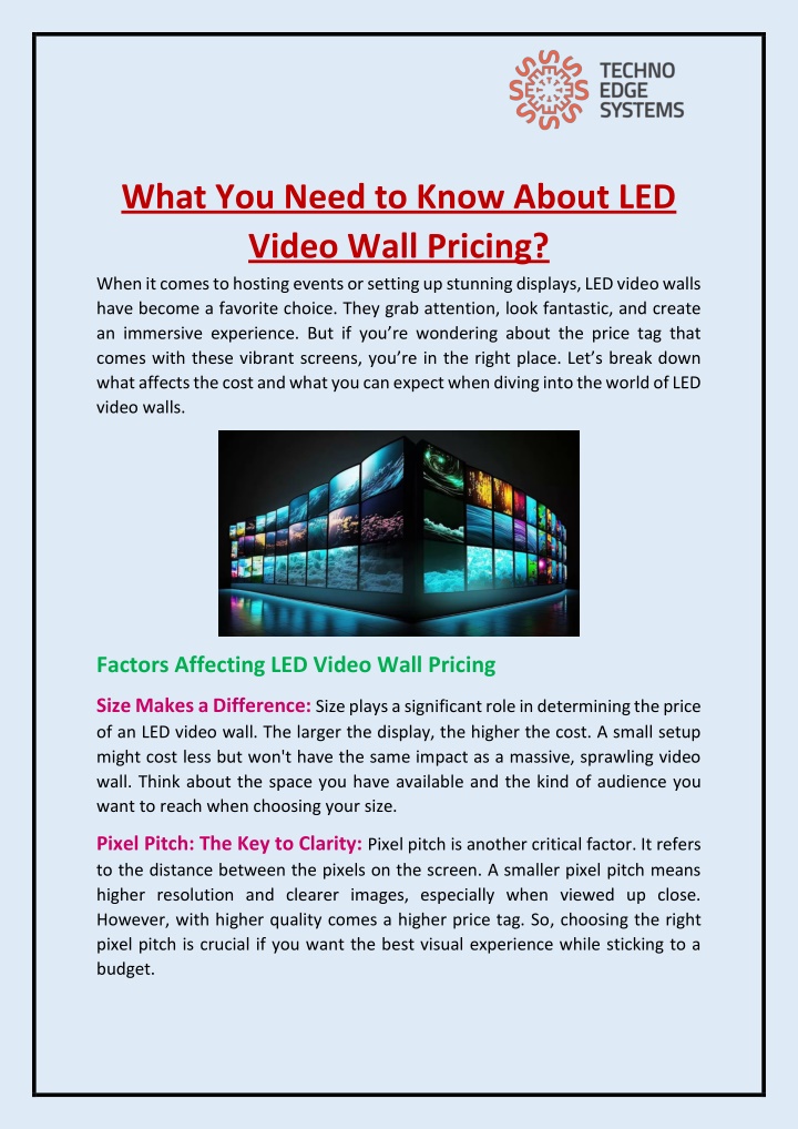 what you need to know about led video wall n.w