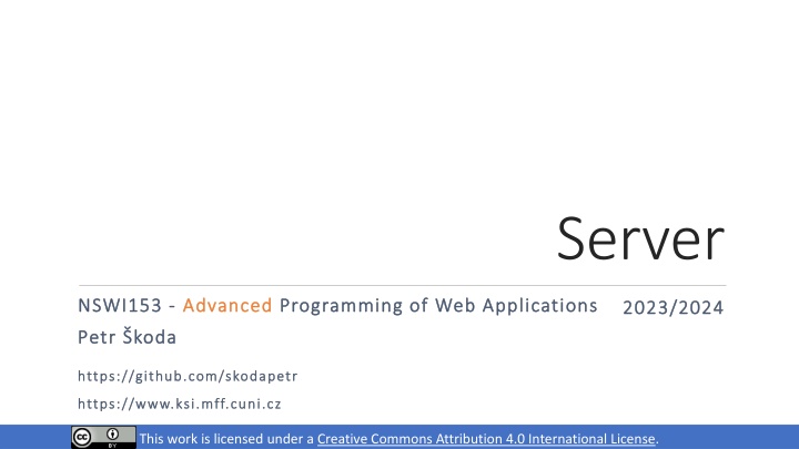 Advanced Programming of Web Applications