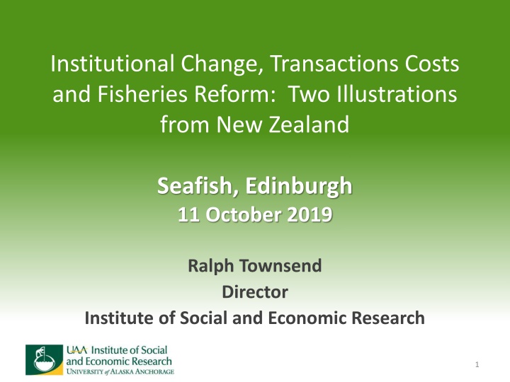 Fisheries Reform Through Deemed Values: An Analysis