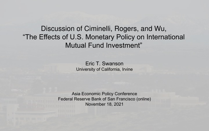 The Effects of U.S. Monetary Policy on International Mutual Fund Investment