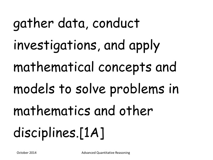 Advanced Quantitative Reasoning Overview