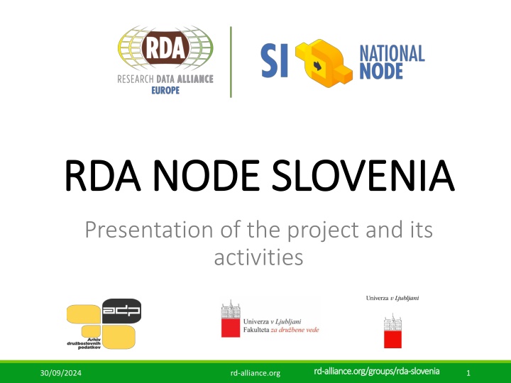 RDA Node Slovenia Project Overview