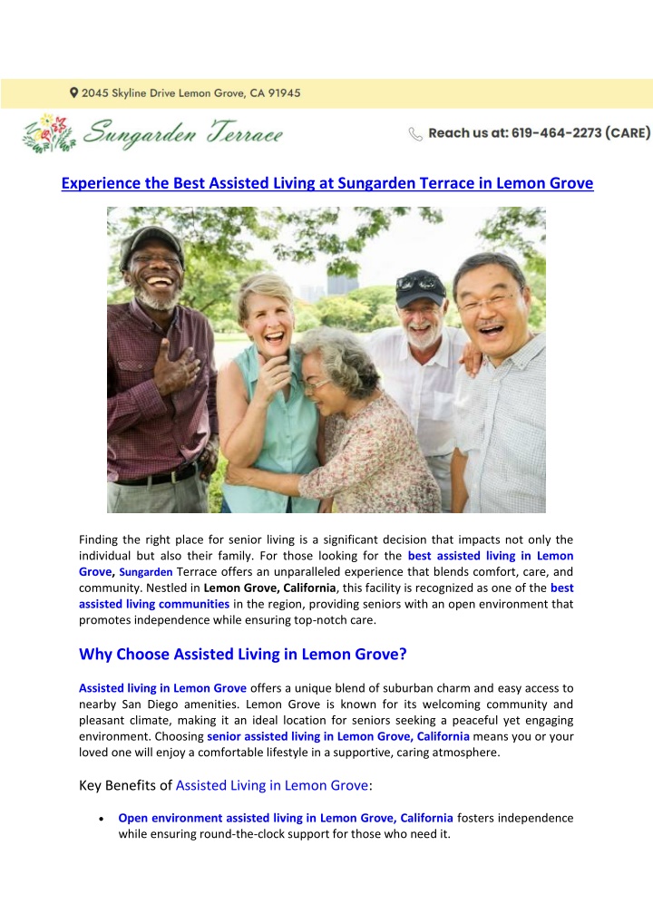 experience the best assisted living at sungarden n.w