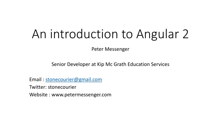 Angular 2 Overview and Benefits