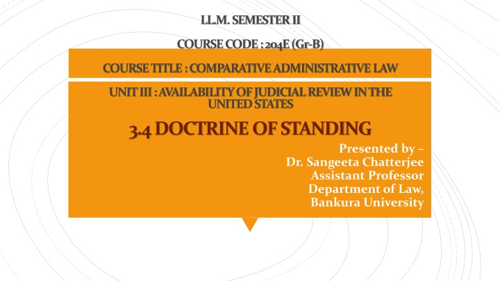 The Doctrine of Standing in US Judicial Review