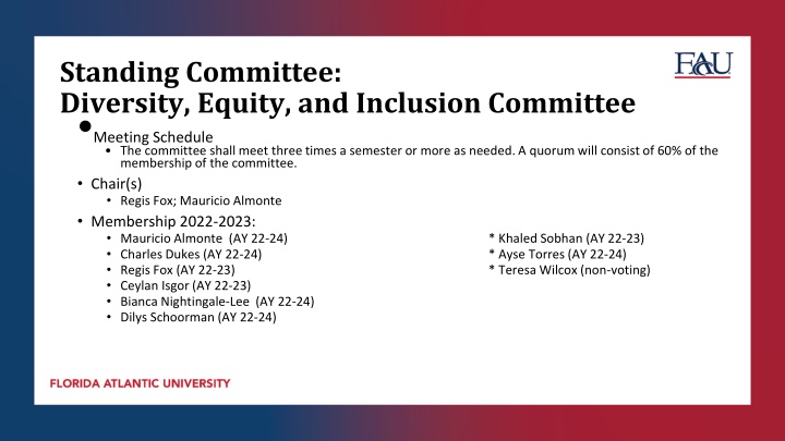 Diversity, Equity, and Inclusion Committee Overview