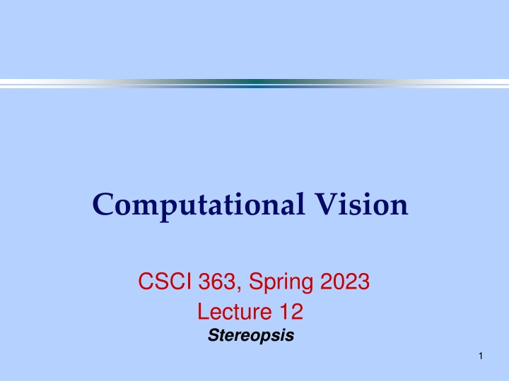 Stereopsis: Depth Perception in Computational Vision