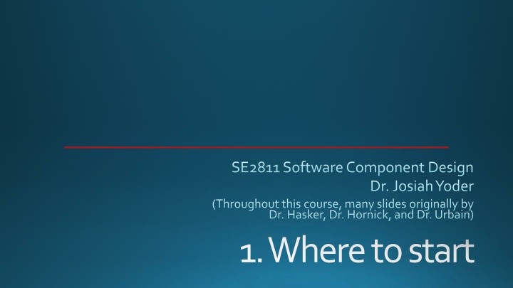 SE2811 Software Component Design Overview