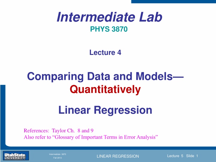 Quantitative Comparison of Data and Models in Modern Physics