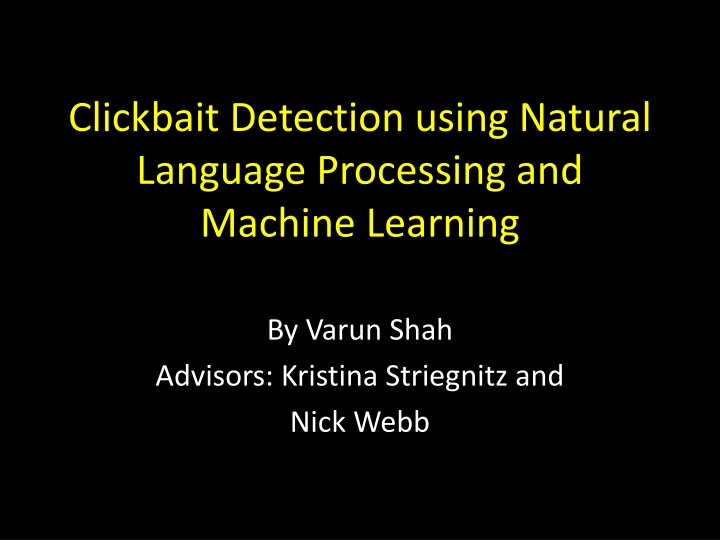 Clickbait Detection: Using NLP and Machine Learning for Identifying Deceptive Content