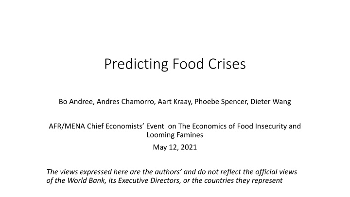 Predicting Food Crises: A Comprehensive Analysis