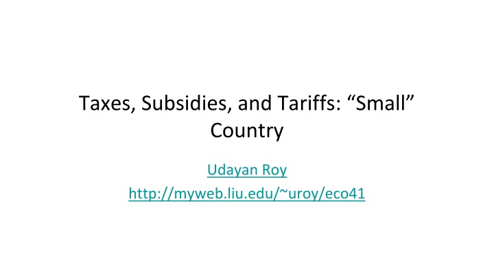 The Impacts of Taxes, Subsidies, and Tariffs on Small Country Trade
