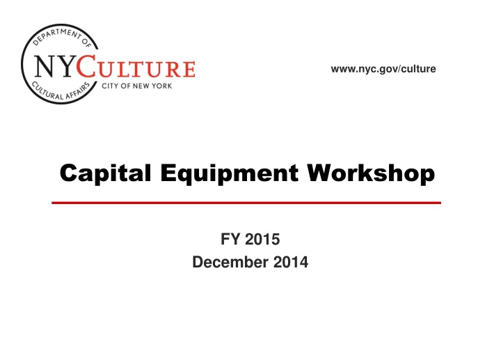 Capital Equipment Guidelines for NYC Organizations