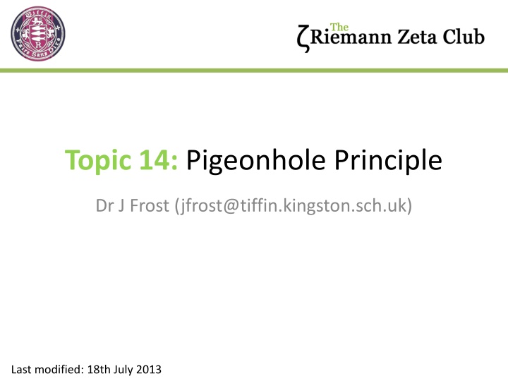 The Pigeonhole Principle in Mathematics