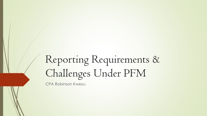 Public Financial Management: Reporting Requirements and Challenges