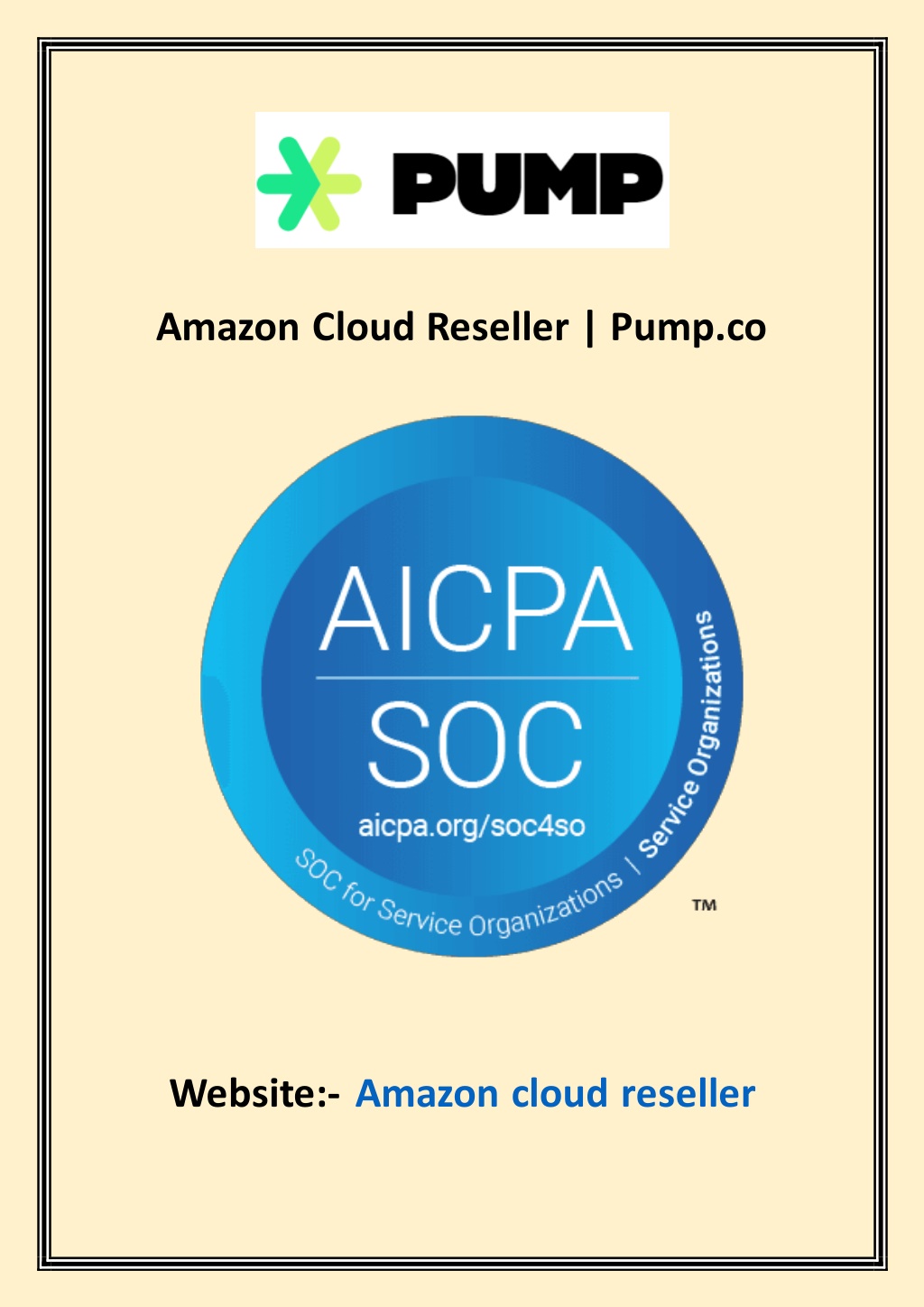 amazon cloud reseller pump co l.w