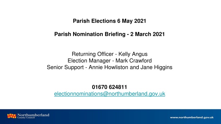 Detailed Information on Parish Elections for May 2021