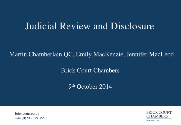 Judicial Review and Disclosure in Legal Proceedings
