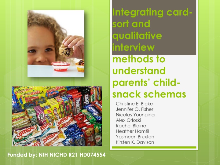 Parents' Child Snack Schemas Through Mixed Methods