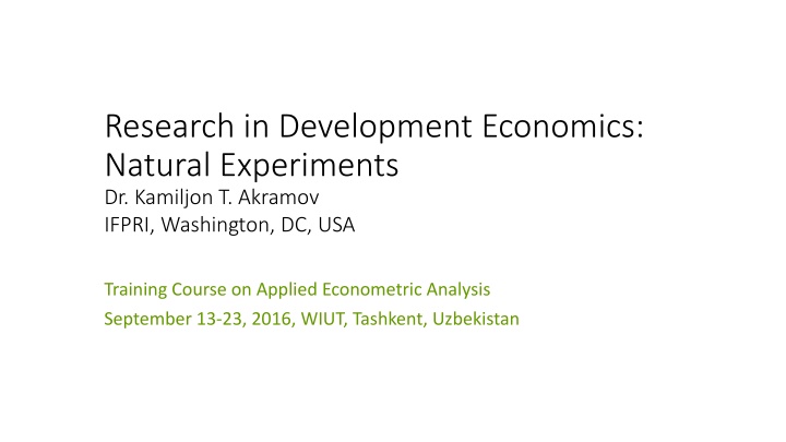 Impact of Transmigration Program on Spatial Productivity in Indonesia