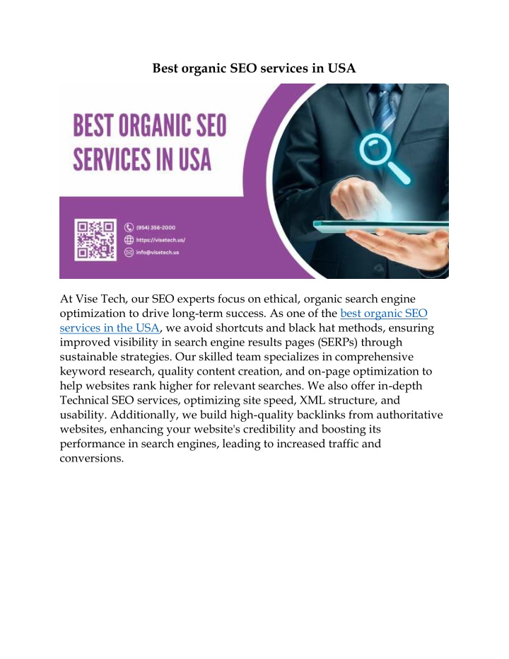 best organic seo services in usa n.w