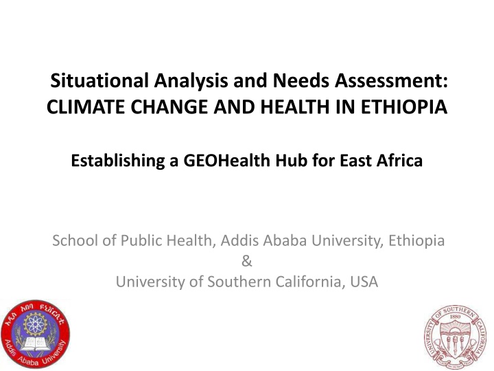 Climate Change and Health Impacts in Ethiopia: Assessing Needs for a GeoHealth Hub