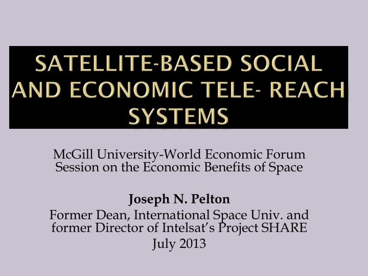Economic Benefits of Space Technology in Addressing Global Challenges