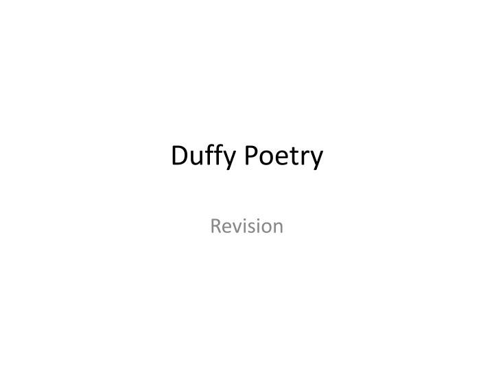 Analysis of Duffy's Poems: Havisham and Mrs. Midas