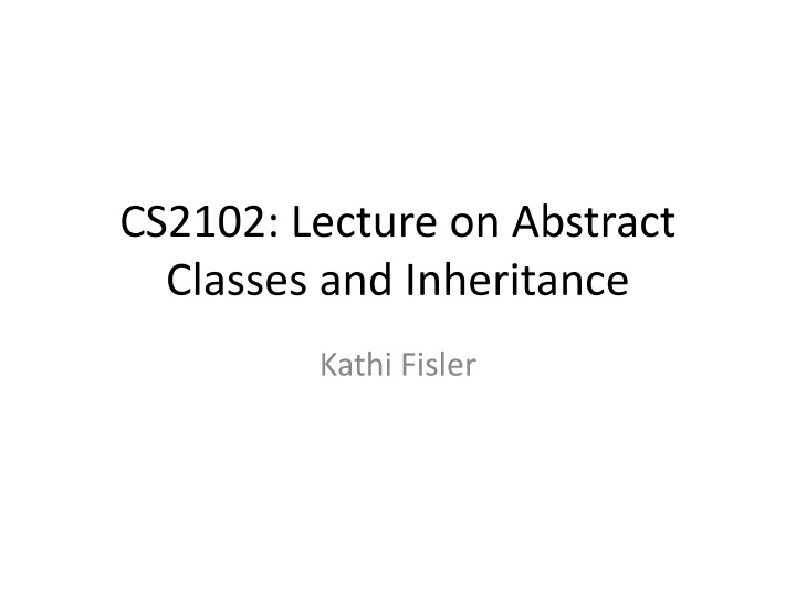 Abstract Classes and Inheritance in Java