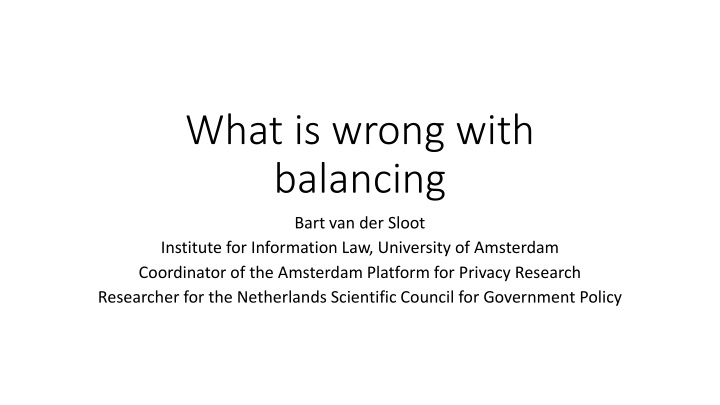 The Problem with Balancing in Legal and Ethical Frameworks