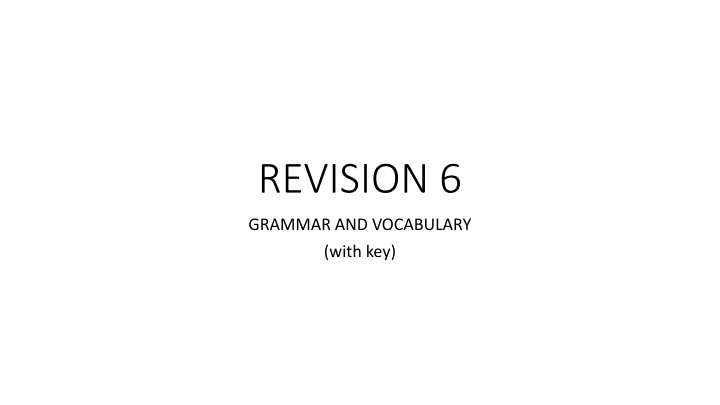 Grammar and Vocabulary Review with Exercises for Units 11 and 12