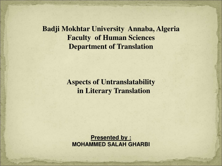 Untranslatability in Literary Translation: Challenges and Classifications