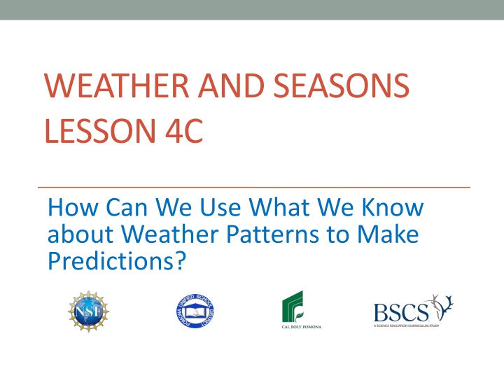 Weather Patterns for Predictions