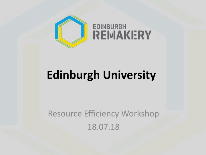Promoting Resource Efficiency and Waste Reduction in Edinburgh