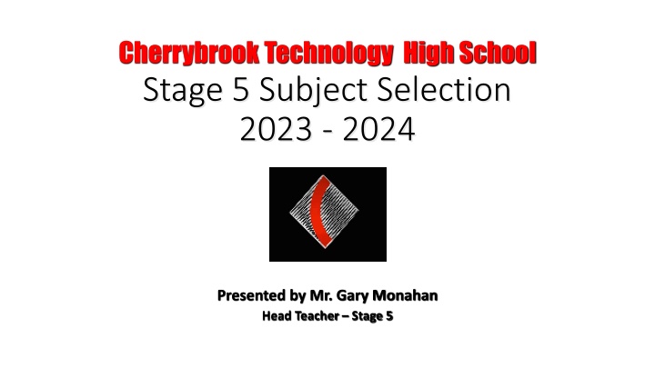 Cherrybrook Technology High School Stage 5 Subject Selection 2023-2024