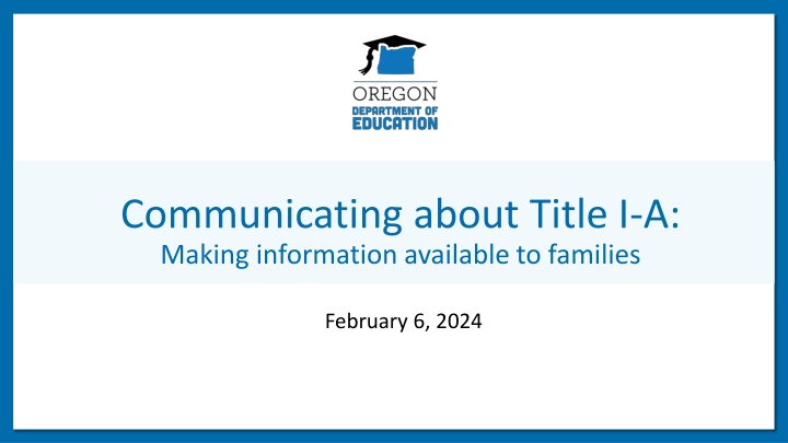 Enhancing Communication for Title I-A Program Engagement