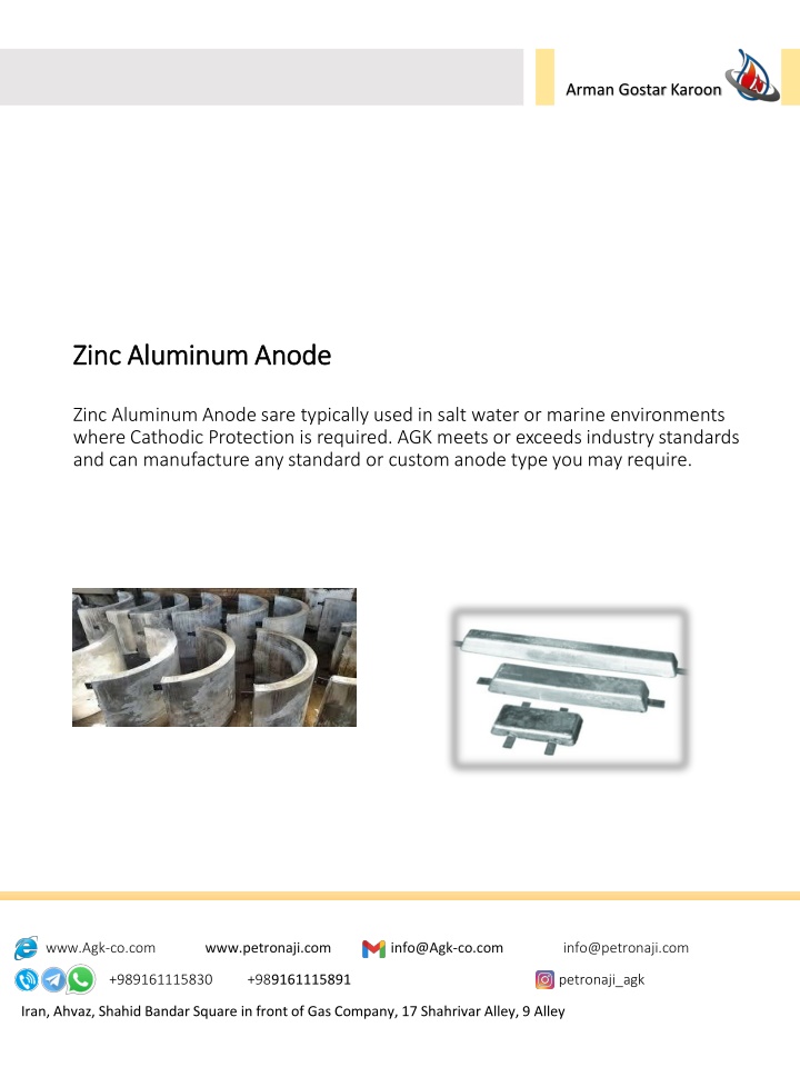 Arman Gostar Karoon - Cathodic Protection Anodes Supplier