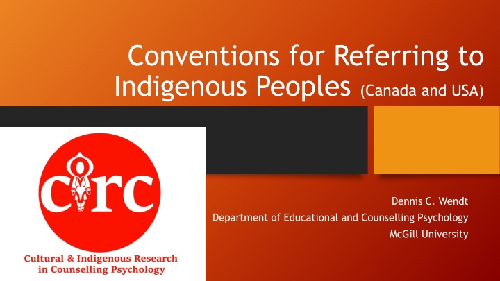 Conventions for Referring to Indigenous Peoples in Canada and the USA