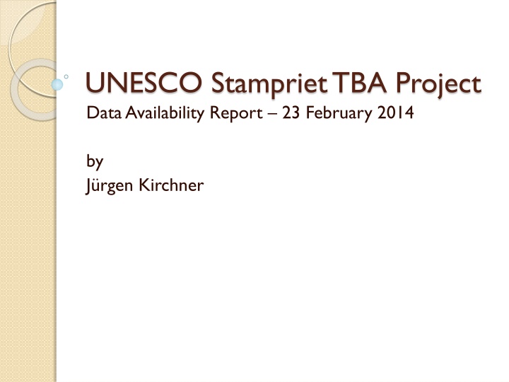UNESCO Stampriet TBA Project Data Availability Report February 2014