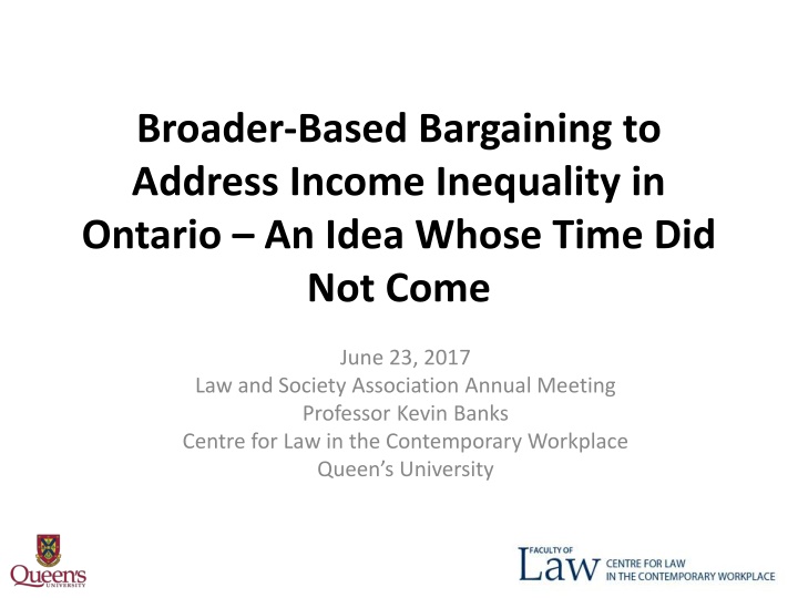 Addressing Income Inequality Through Broader-Based Bargaining