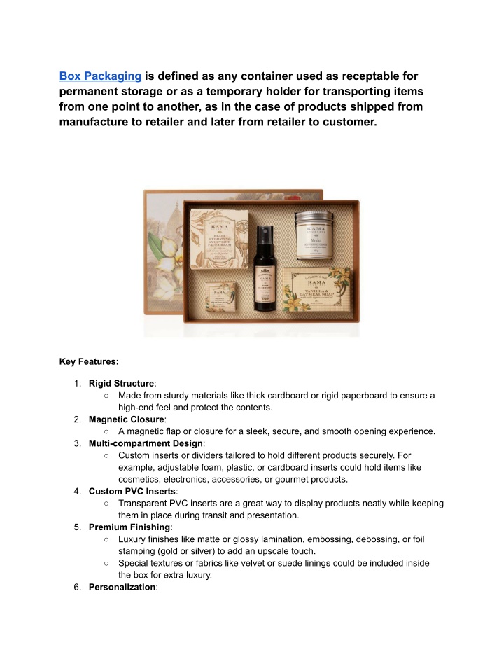 box packaging is defined as any container used n.w