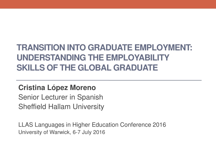 Employability Skills of Global Graduates in Transition to Employment