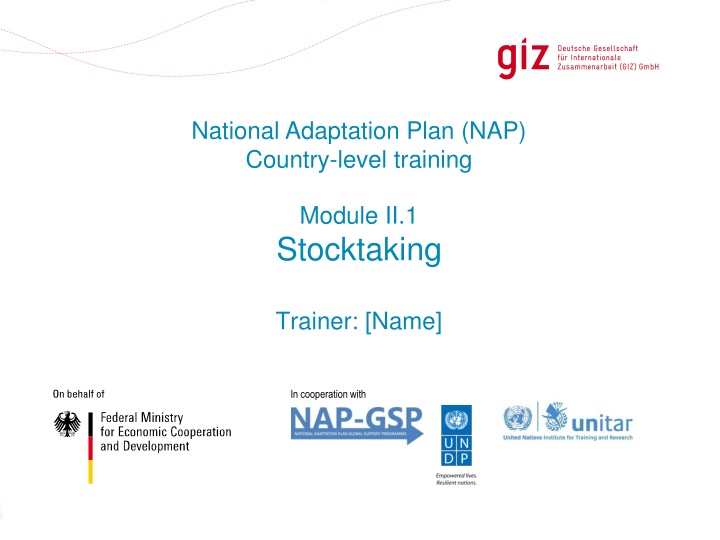 National Adaptation Plan (NAP) Stocktaking Training Overview