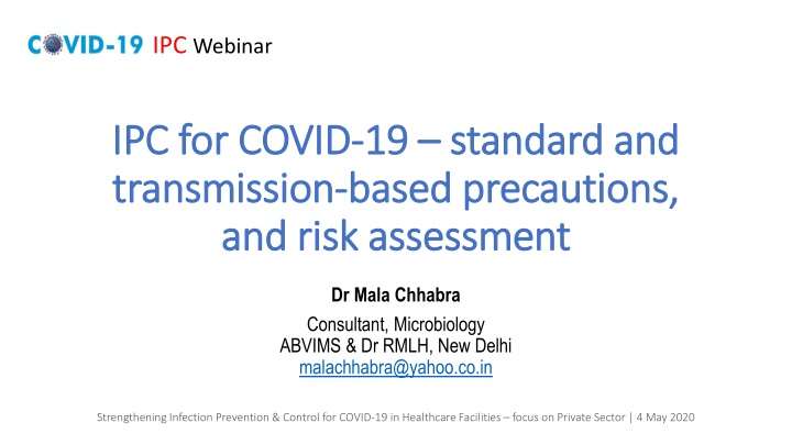 Infection Prevention and Control for COVID-19 in Healthcare