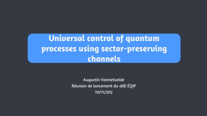 Universal Control of Quantum Processes Using Sector-Preserving Channels