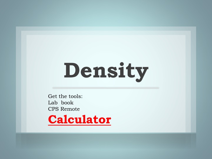 Density and Related Concepts in Physics